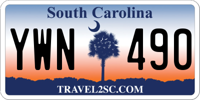 SC license plate YWN490