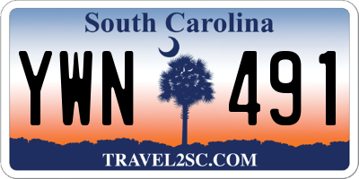 SC license plate YWN491