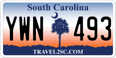 SC license plate YWN493