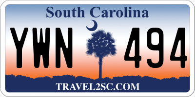 SC license plate YWN494