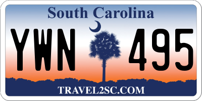SC license plate YWN495
