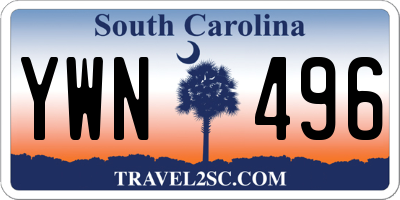 SC license plate YWN496