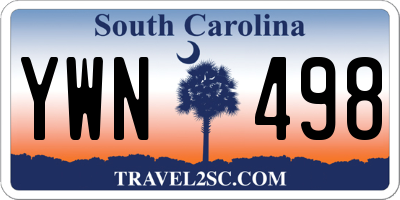 SC license plate YWN498