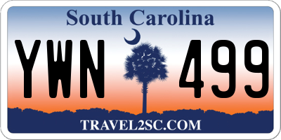 SC license plate YWN499