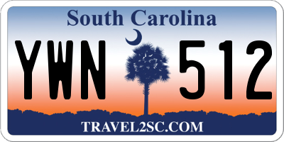 SC license plate YWN512