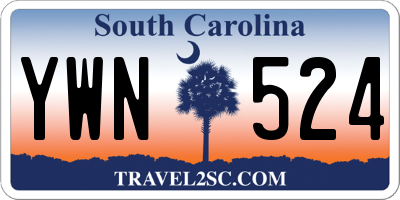 SC license plate YWN524