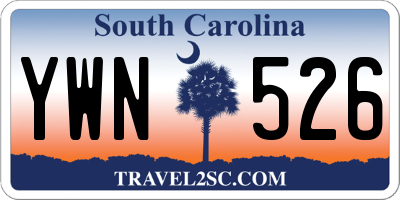SC license plate YWN526