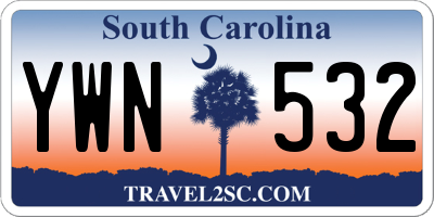 SC license plate YWN532