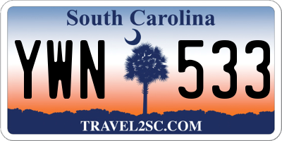 SC license plate YWN533
