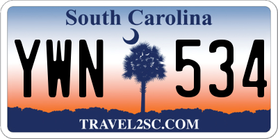 SC license plate YWN534