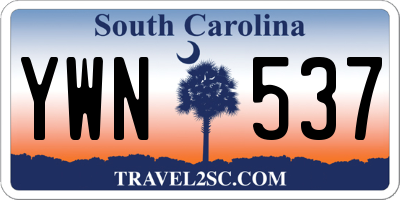 SC license plate YWN537
