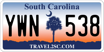 SC license plate YWN538