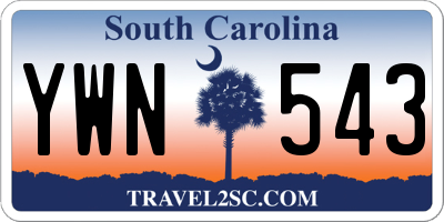 SC license plate YWN543
