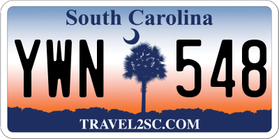 SC license plate YWN548