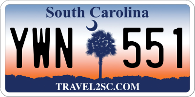SC license plate YWN551