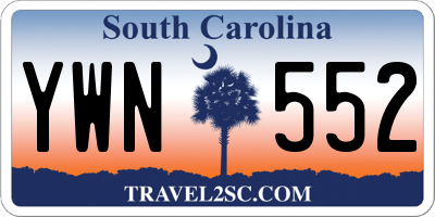 SC license plate YWN552