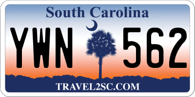 SC license plate YWN562