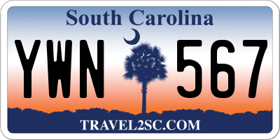 SC license plate YWN567