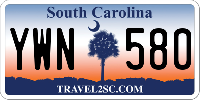 SC license plate YWN580