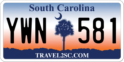 SC license plate YWN581