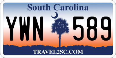 SC license plate YWN589