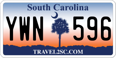 SC license plate YWN596