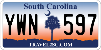 SC license plate YWN597