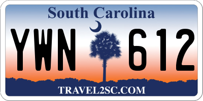 SC license plate YWN612