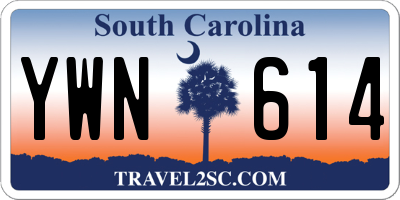 SC license plate YWN614