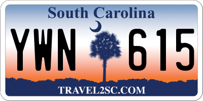 SC license plate YWN615