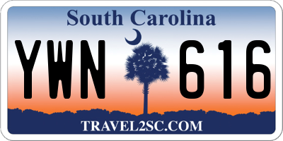SC license plate YWN616