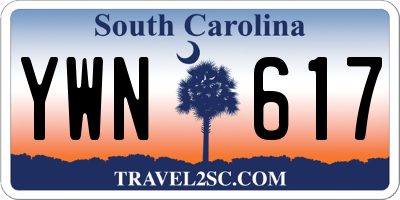 SC license plate YWN617