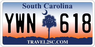 SC license plate YWN618