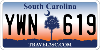 SC license plate YWN619
