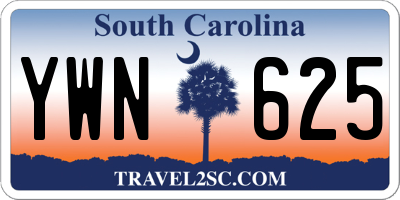SC license plate YWN625