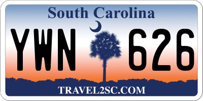 SC license plate YWN626
