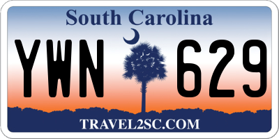 SC license plate YWN629