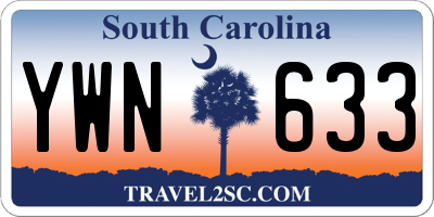SC license plate YWN633