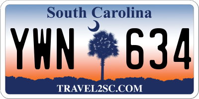 SC license plate YWN634