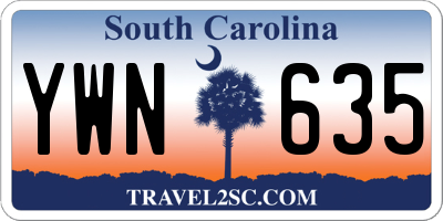 SC license plate YWN635