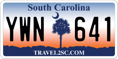 SC license plate YWN641
