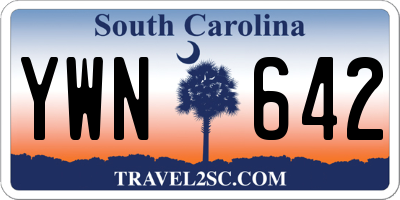 SC license plate YWN642
