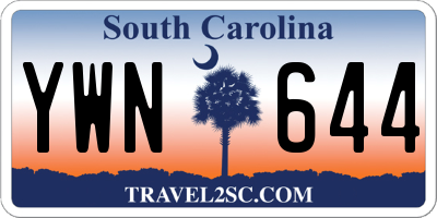 SC license plate YWN644