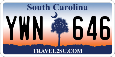 SC license plate YWN646