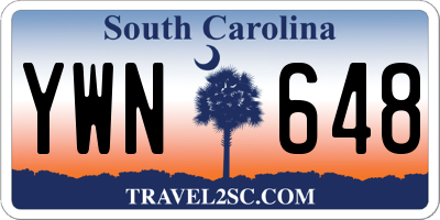 SC license plate YWN648
