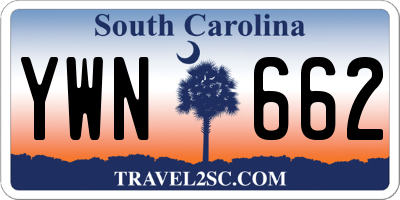 SC license plate YWN662