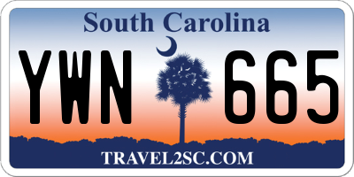 SC license plate YWN665