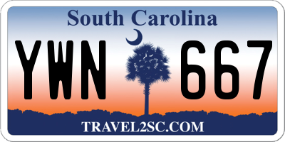 SC license plate YWN667