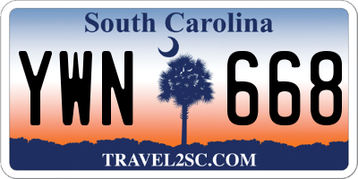 SC license plate YWN668