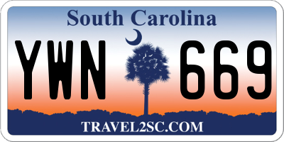 SC license plate YWN669